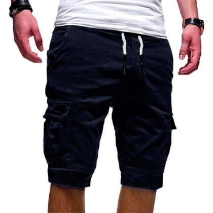 Men's Cargo Shorts Drawstring Sporty Multi Pocket Plain Knee Length ...