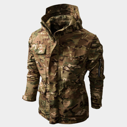 Mens hooded multifunctional jacket