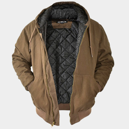 Men's Retro With Cotton Lining Wear-Resistant Tactical Hooded Jacket
