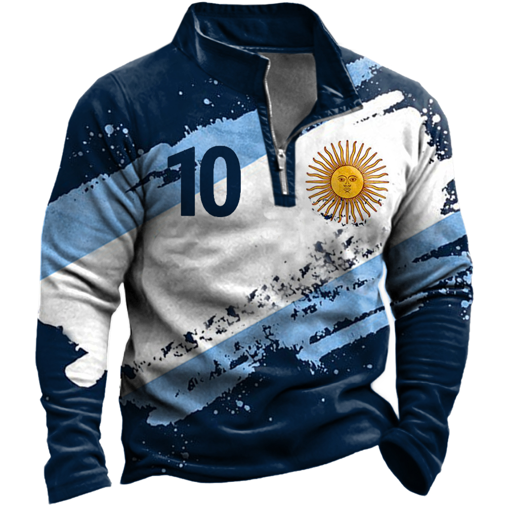 Men's 2022 World Cup Argentina Flag Soccer Sweatshirt
