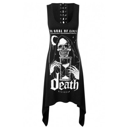 Womens casual skull print dress