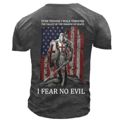 Flag Templar Jesus Cross Vintage Men's Outdoor Tactical Cotton T-Shirt